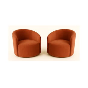 Kit 02 Poltronas Curva Orgânica Nature Gaia Suede Terracota - Montanaris Decor