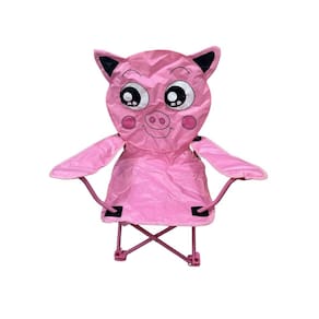 Cadeira Infantil Retrátil Articulada Praia Camping Piscina Apoio de Braço e Bolsa Porco Brinqway