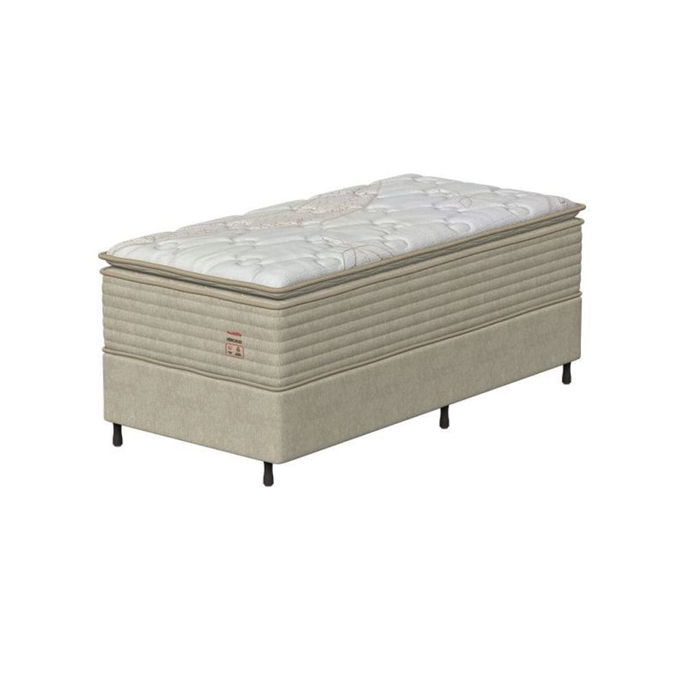 Conjunto Box Solteiro Mola Prodormir Hercules New Bege