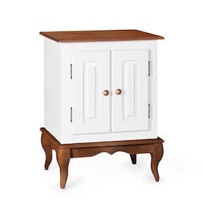 Gabinete para Banheiro 2 Portas com Pés Luiz XV Dália 3057 - Branco/Imbuia Glazer