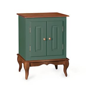 Gabinete para Banheiro 2 Portas com Pés Luiz XV Dália 3057 - Verde Musgo/Imbuia Glazer