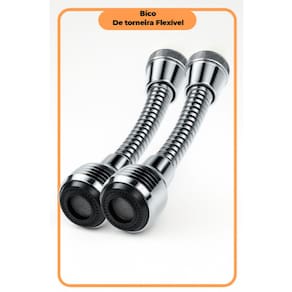 Kit 2 Chuveirinho Bico Extensor Arejador Articulado Para Torneira Pia Cozinha Lavatório ABS Cromado