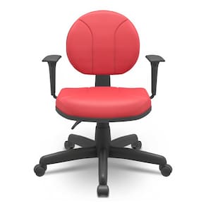 Cadeira Operativa Executiva Backplax Com Braço Couro Vermelho - Plaxmetal