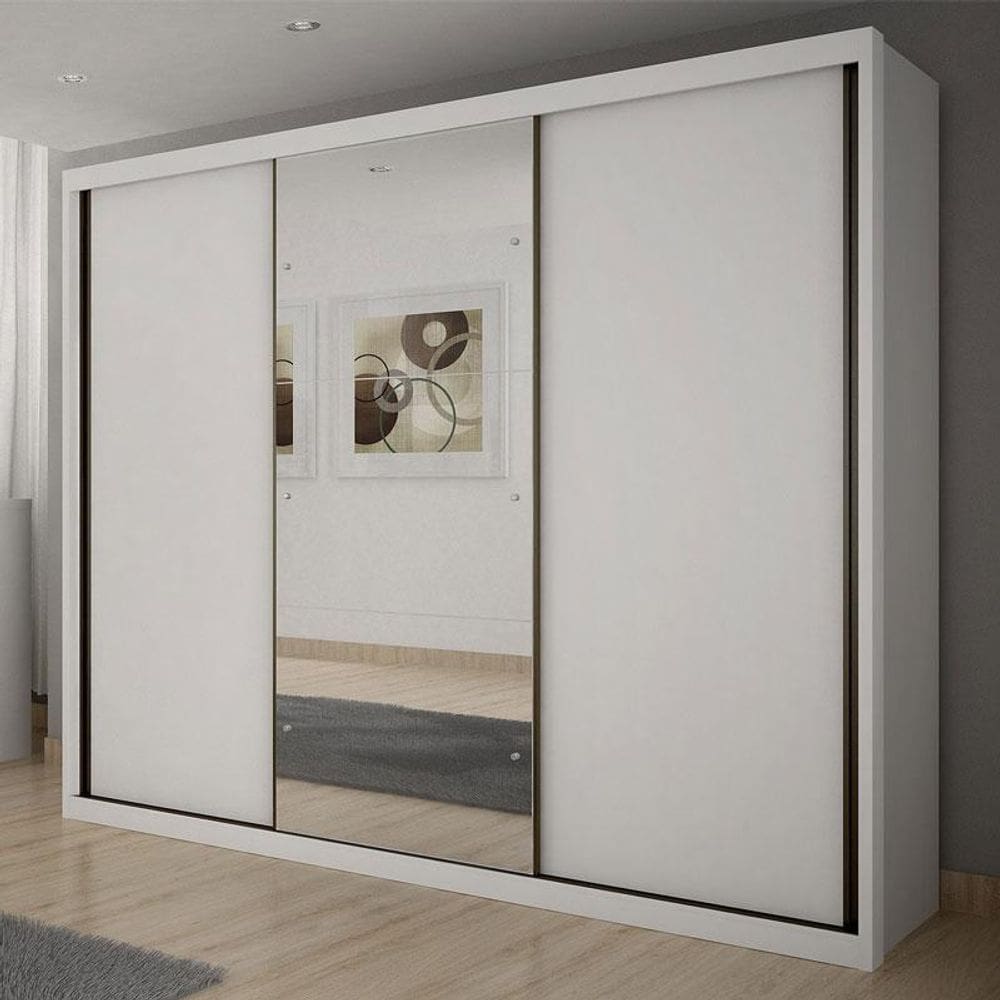 Guarda Roupa Casal Ambiente Palazzo 3 Portas 6 Gavetas Neve – Novo Horizonte
