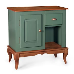 Gabinete para Banheiro 1 Porta 1 Gaveta com Pés Luiz XV Dália 3064 - Verde Musgo/Imbuia Glazer