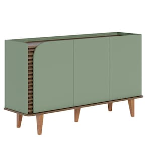 Balcão Aparador Buffet 3 Portas 136 cm Jurere Hortela Amendoa Colibri