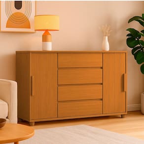 Cômoda Gaveteiro Organizador 4 Gavetas Vivace Cinamomo