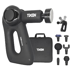 Tixen Max 3 Massageador Elétrico Portátil com Braço Ajustável 7 Ponteiras Incluindo Calor e Frio Massagem Muscular