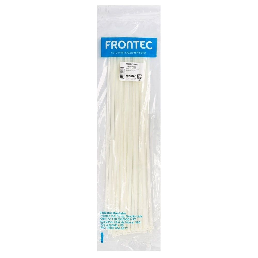 Abraçadeira NYLON 4,8 X 400MM Branca Frontec 40UN
