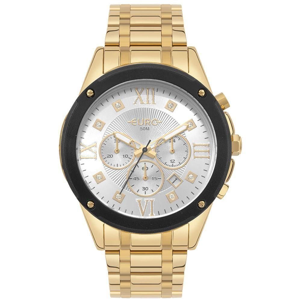Relógio Euro Feminino Big Case Dourado - Eujs25aj/4d Relógio Euro Feminino Delux Dourado - Eujs25aj/4d