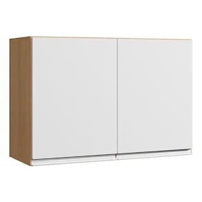 Armário Aéreo para Cozinha Andréia 2 Portas 80 cm Branco Amendoa - AJL
