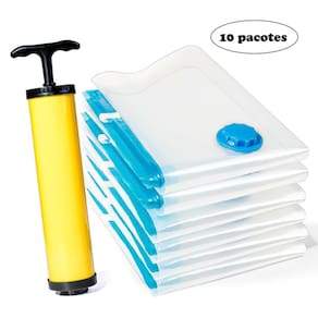 Kit Sacos de Armazenamento a Vácuo 60x50cm com Bomba Manual