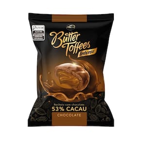 Bala Butter Toffees Intense Arcor Sabor Chocolate Recheio Chocolate 53% Cacau 90g