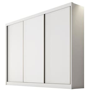 Guarda Roupa Casal Logan 3 Portas 4 Gavetas Neve - Novo Horizonte