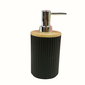 Porta Sabonete Liquido de Bancada Para Banheiro 16x7cm Preto Rio Home