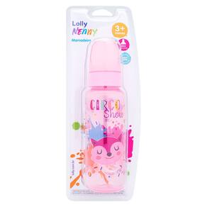 Mamadeira Lolly Nenny Circo Show Bico de Silicone 3+ Meses Rosa 240ml