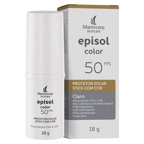 Protetor Solar Episol Color FPS 50 Stick com Cor Claro 18g