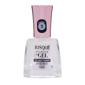 Esmalte Risqué Diamond Gel Top Coat Fixador Efeito Paetê 9,5ml