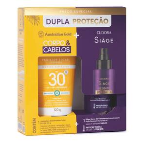 Protetor Solar Corporal Australian Gold FPS 30 120g e Leave-In Resgate Imediato 100ml