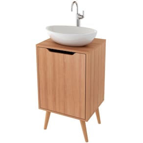 Gabinete para Banheiro 45 cm Cuba Redonda 1 Porta Retrô