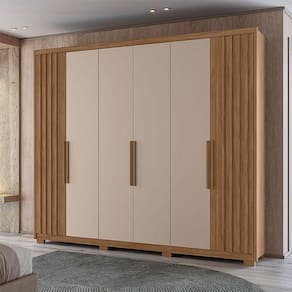 Guarda Roupa Casal Ambiente Araguaia 6 Portas Carvalho Fendi - Moval