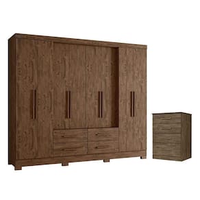 Guarda Roupa Casal San Lorenzo E Cômoda Ms913 Castanho Wood – Moval