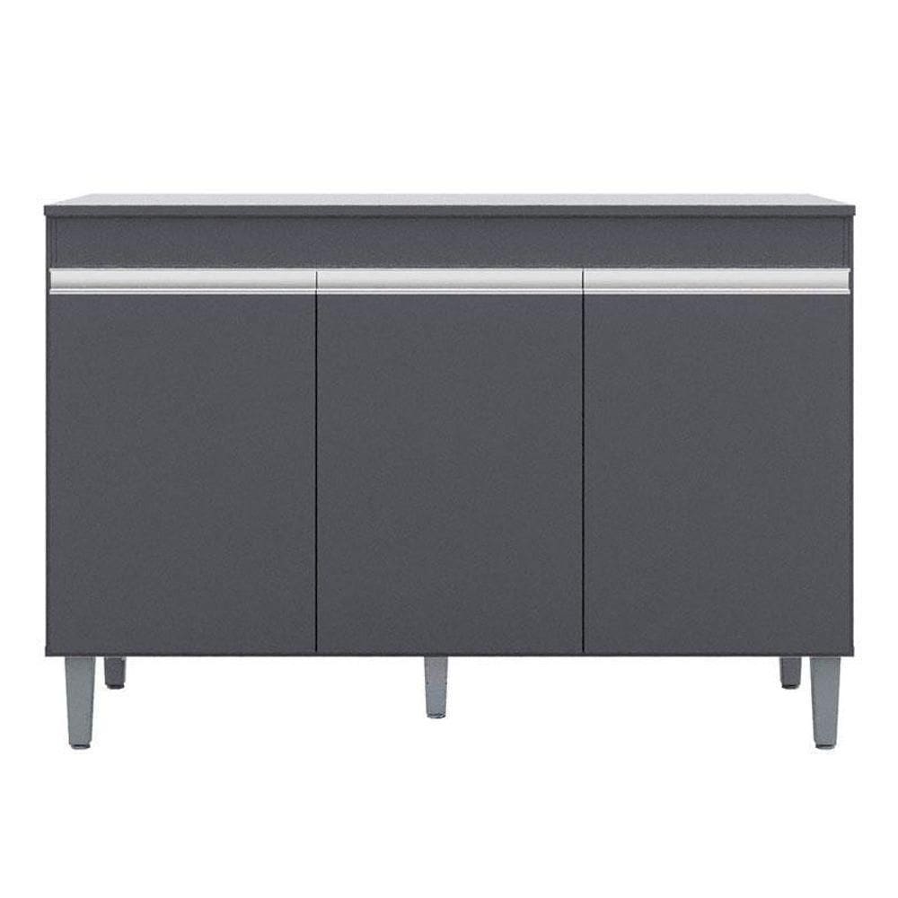 Balcão De Cozinha Manu Com Tampo 120 Cm Cinza Fosco - Ajl