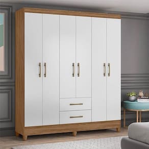 Guarda Roupa Casal Ambiente Panamá 6 Portas Branco - Moval