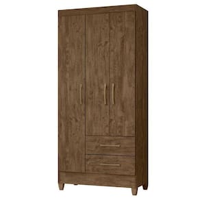 Guarda Roupa Solteiro Lima 3 Portas Castanho Wood - Moval