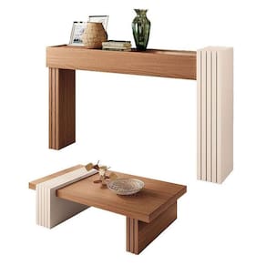 Aparador Astro E Mesa De Centro Luna Nature Off White – Hb Móveis