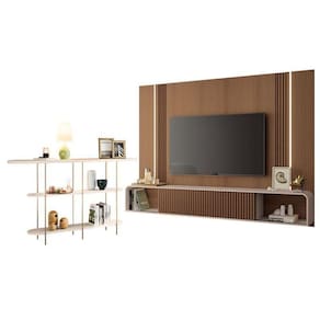 Home Suspenso Castanho Off White E Aparador Infinity Off White- Hb Móveis