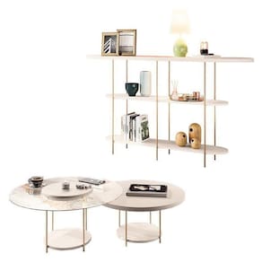 Aparador Infinity E Kit Mesa De Centro Sky Off White – Hb Móveis