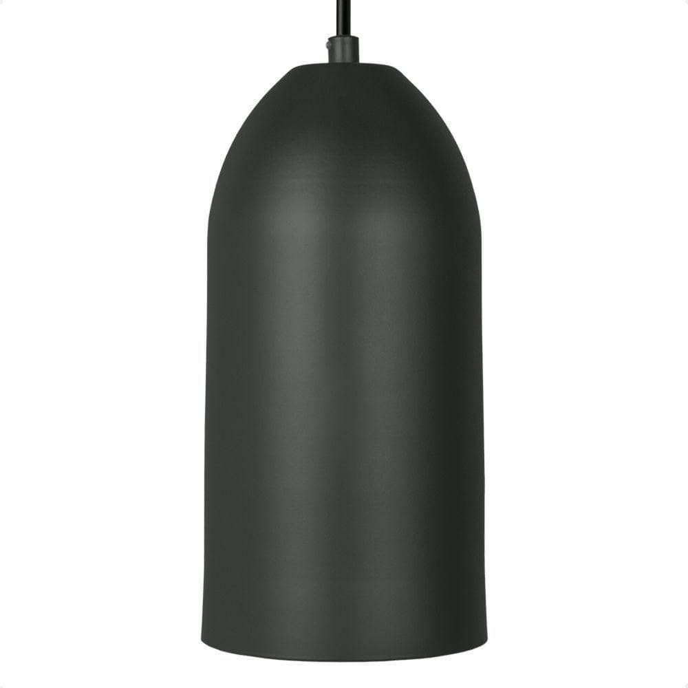 Lustre Pendente Blumenau Otto Minimalista E27 Bivolt Preto