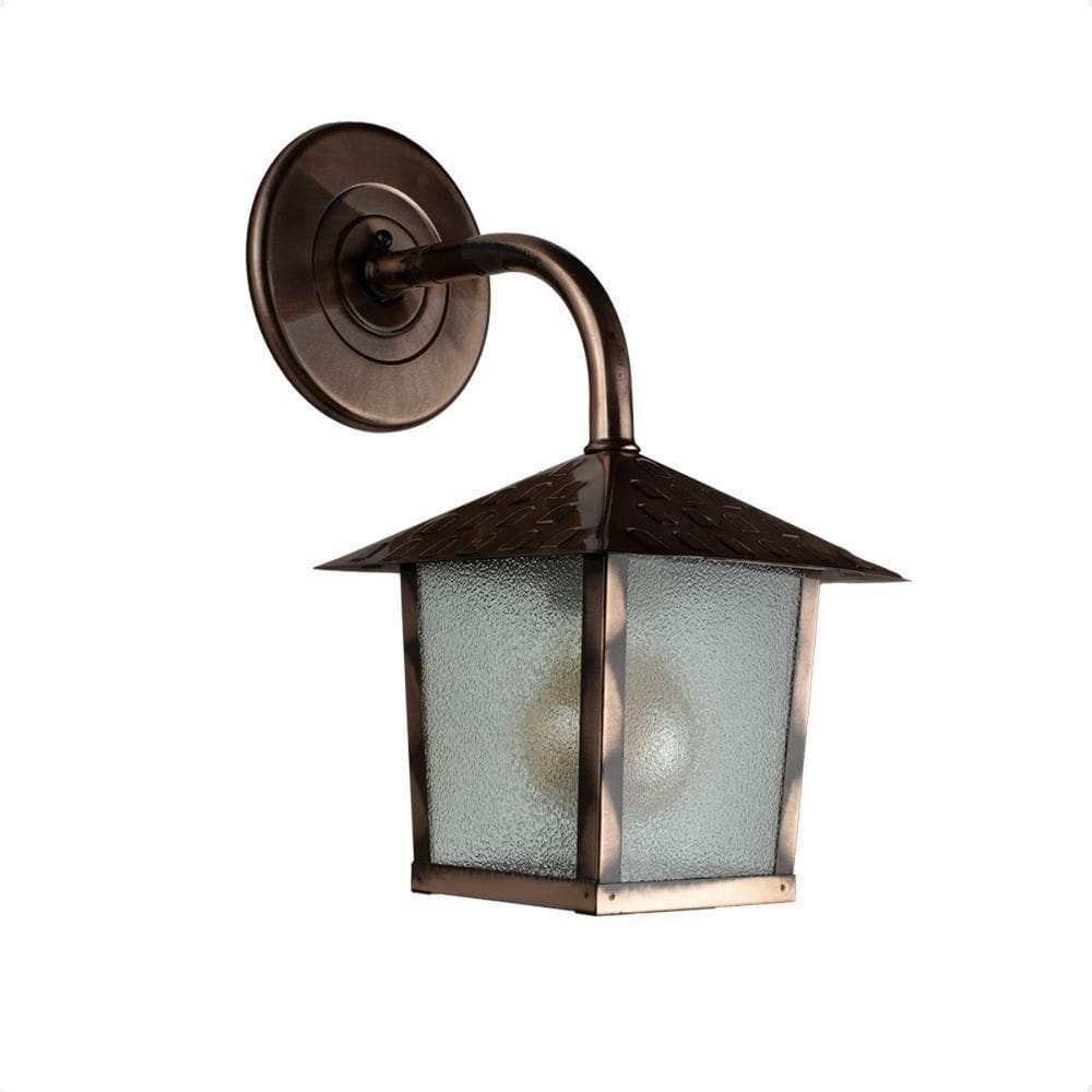 Kit 2 Arandela Colonial Nina Quadrada Vidro Pontilhado E27 Bivolt Cobre