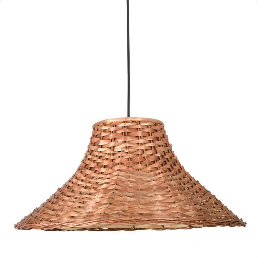 Lustre Pendente Blumenau Bali Chapéu Vime E27 Bivolt