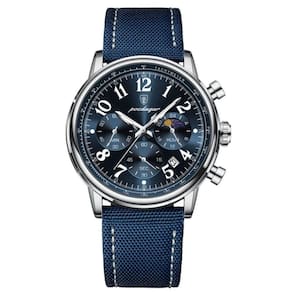 Relógio Esportivo Militar Masculino à Prova D`agua Quartzo Multifuncional Azul Prata