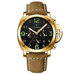 Relógio Masculino Casual De Quartzoesportivo à Prova D´agua 3atm Preto Dourado