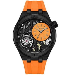 Relógio De Quartzo Esportivo Militar Masculino Pulseira De Silicone Impermeável Laranja