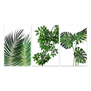 Kit 3 Quadros Decorativos Folhas Folhagem Quarto Sala Placas