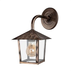 Kit 2 Arandela Colonial Nina Quadrada Vidro Liso E27 Bivolt Cobre