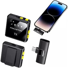 Microfone Sem Fio Tipo-c Duplo Lapela Profissional Android Cor Mk11