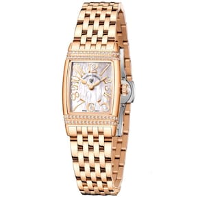Relógio Feminino Quartzo Design Fino Elegante Com Strass Em Aço Inoxidavel Impermavel Branco Dourado