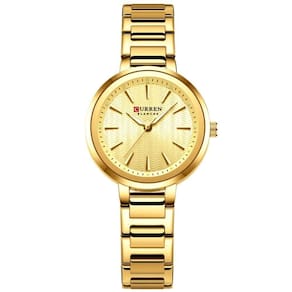 Relógio Feminino Minimalista Dial Quartzo Design Fino à Prova D´agua Dourado