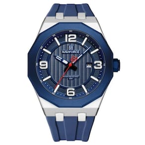 Relógio Para Homem Pulseira De Silicone 3atm Resistente à água Data Automática Azul