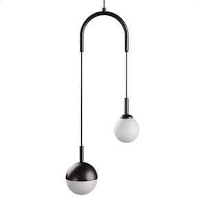 Lustre Pendente Blumenau Macadâmia Duplo G9 Bivolt Preto