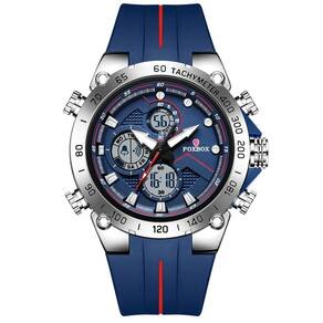 Relógio Masculino Militar Esportivo Dual Display A Prova D´agua Azul Prata