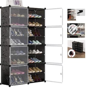 Sapateira Dupla Gigante Armario Modular Ajustavel Organizador 16 Prateleiras Porta Sapatos Brinquedos Roupas Grande 32 P