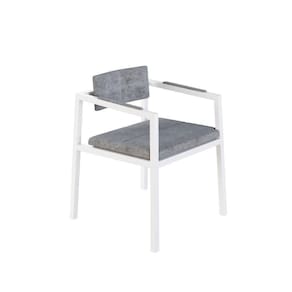 Poltrona Noah Fixa C/4 Pés 78 X 60,5 X 60,5 Cm Pés Brancos. Lautrec Cinza Lautrec Cinza
