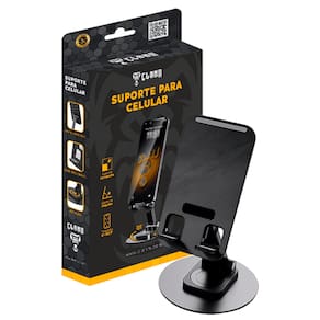 Suporte Para Celular Clanm CS01 Antiderrapante 4?-12? Giratório Preto - CS01