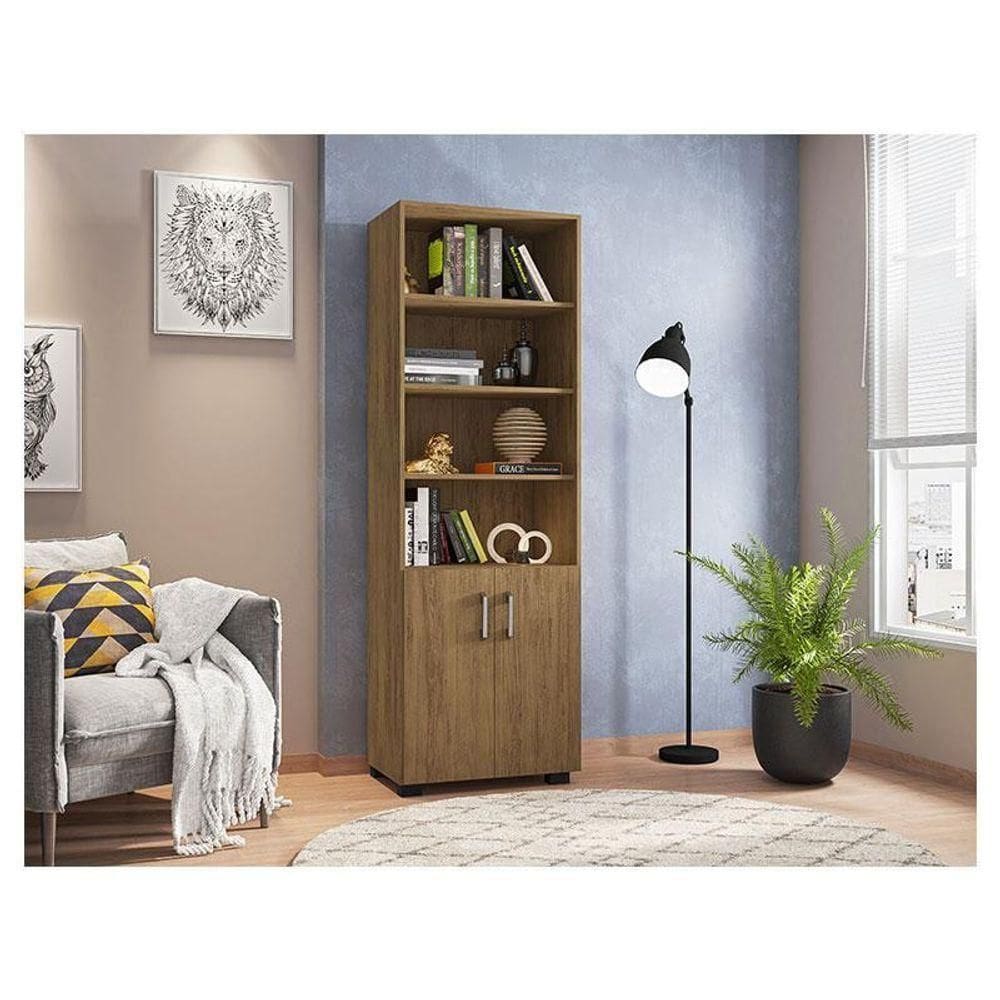 Livreiro Ambiente Office Com Portas Pequenas Freijó - Móveis Leão